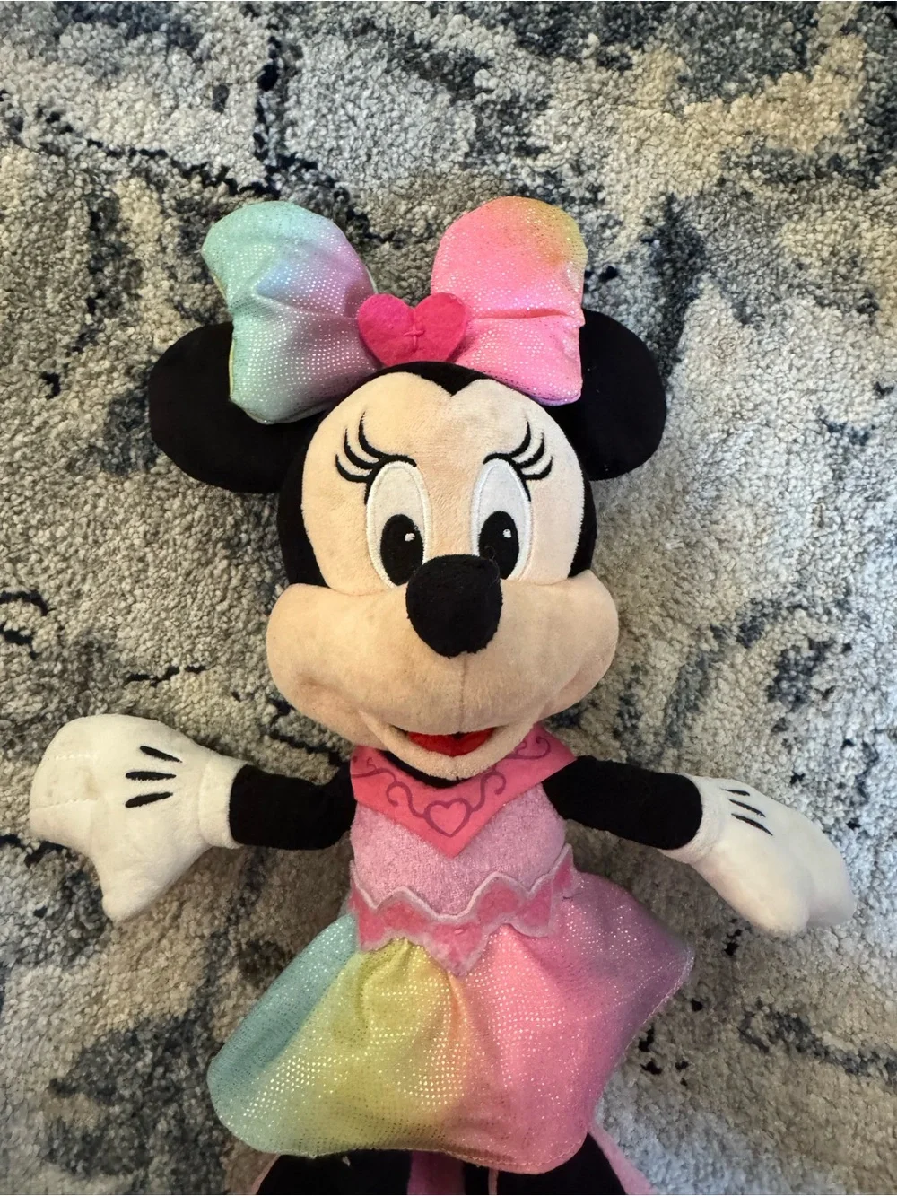 Disney Minnie Mouse Plush Toy in Pink Multi-Color Dress- Talks and sings
